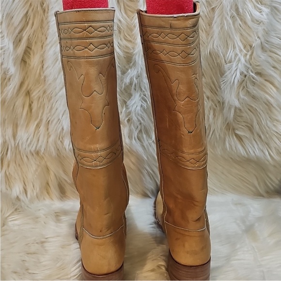 Frye 70s black label banana leather horse boots 8 women - Picture 5 of 10